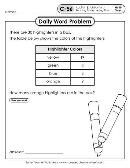 Daily Word Problems<br>C-56 through C-60