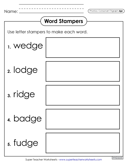 Letter Stampers (-dge Words)