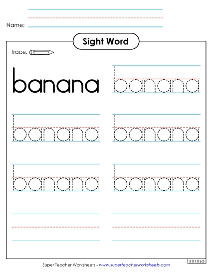 Trace the Word: Banana