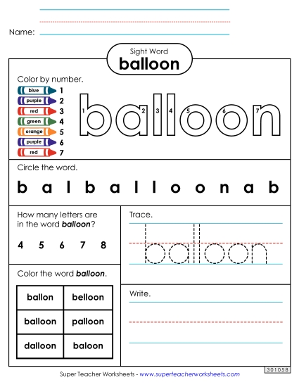 Worksheet 4: Balloon