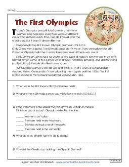 The First Olympics (Short, Nonfiction) 
