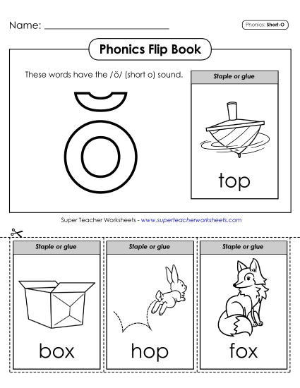 Phonics Flip Book (Short O Words)