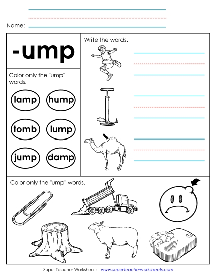 Worksheet 2 (-ump Words)