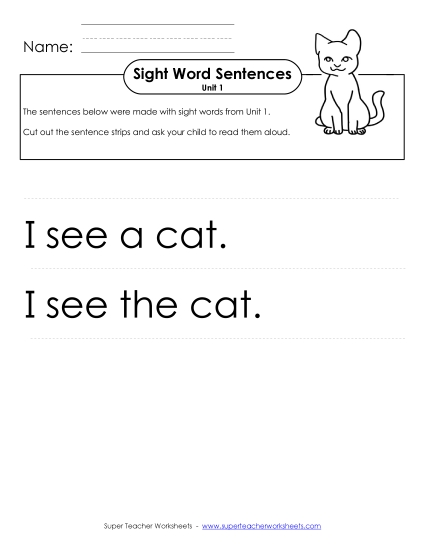 Read Sentences (Unit 1)