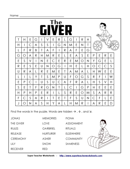 The Giver Word Search