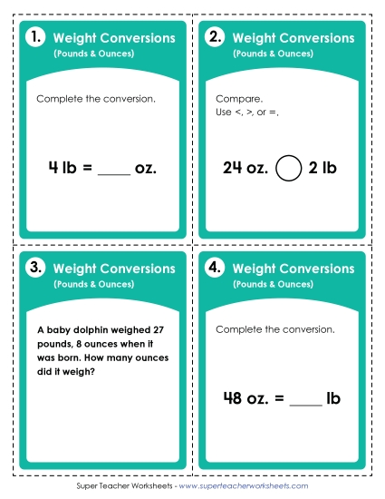 Converting Weight (Pounds and Ounces)