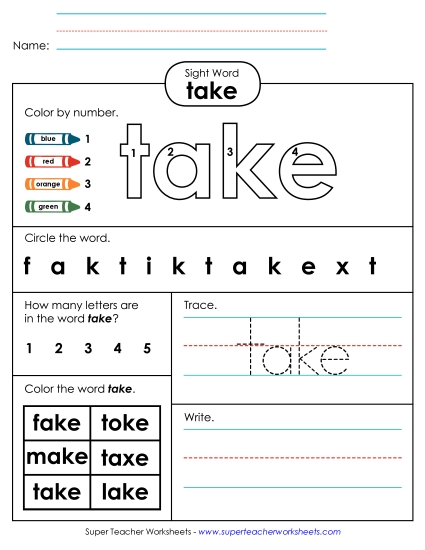 Worksheet 4: Take