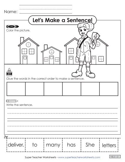 Build a Sentence: Mail Carrier