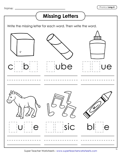 Missing Letters (Long U)