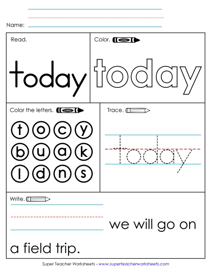 Worksheet 1: Today