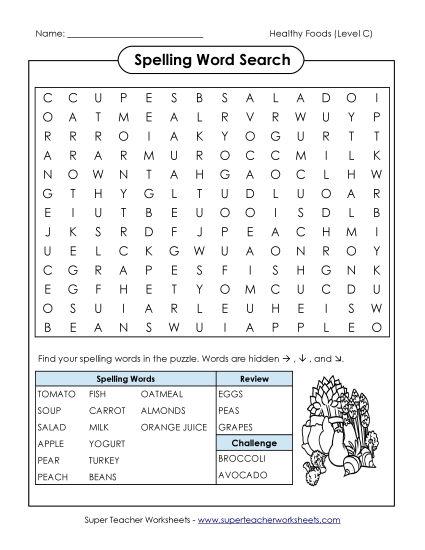 Word Search (C-Healthy Foods)