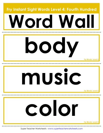 Word Wall: Level 4