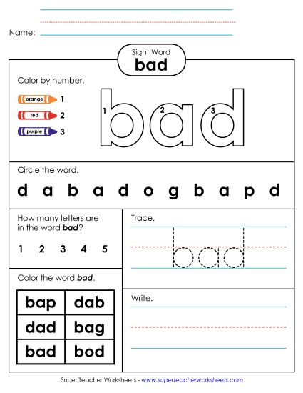 Worksheet 4: Bad
