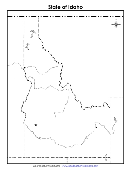 Blank Idaho Map with City Dots