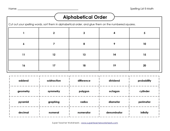 ABC Order: Cut and Glue