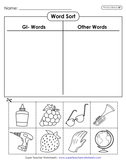 Word Sort (Gl- Words)