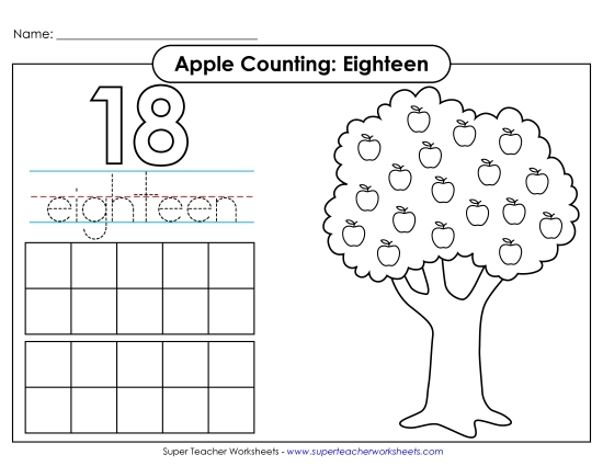 Apple Counting Mat: Eighteen