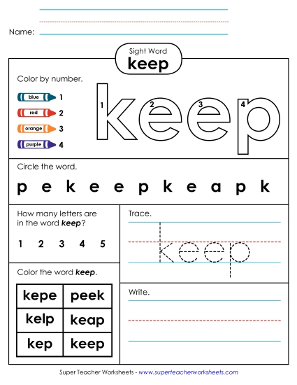 Worksheet 4: Keep