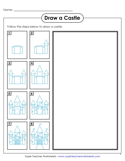 Draw a Castle Learning To Draw Worksheet