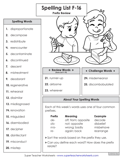 Spelling Word List (F-16)