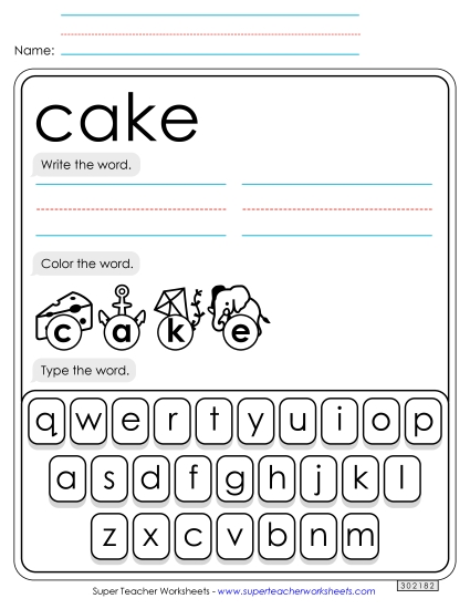 Write, Color, Type: Cake