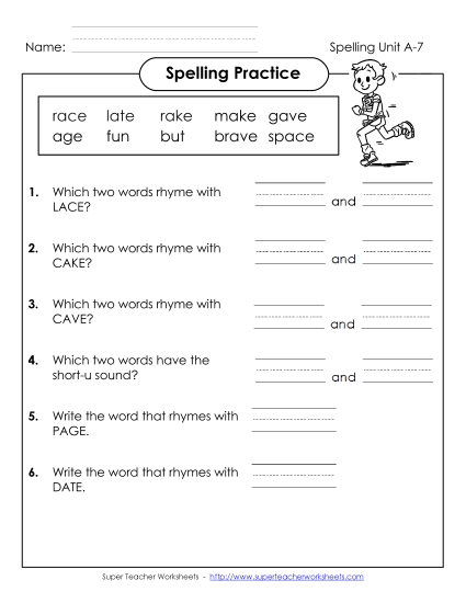 Spelling Practice (A-7)