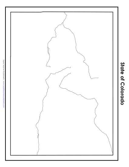 Blank Colorado Map<br>(No Bordering States)