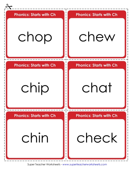 Flashcards:<br>Words Starting with CH