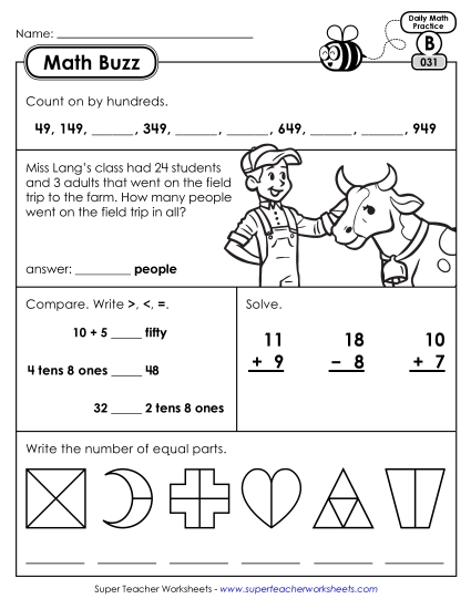 Math Buzz: Week 7<br>Worksheets 31 through 35