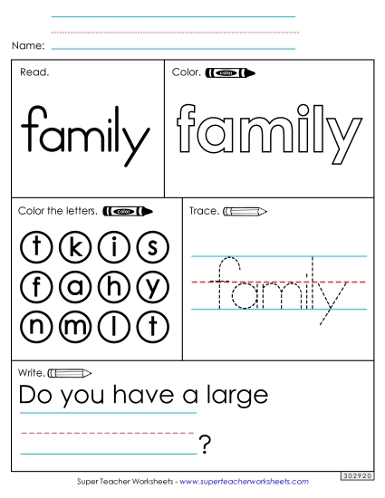 Worksheet 1: Family