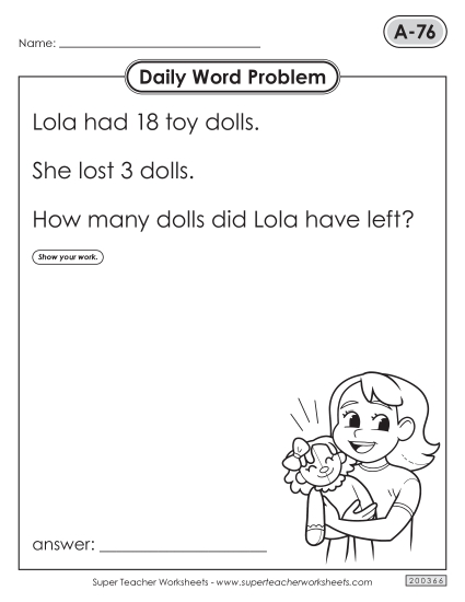 Daily Word Problems <br>A-76 through A-80