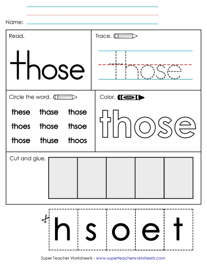 Worksheet 2: Those