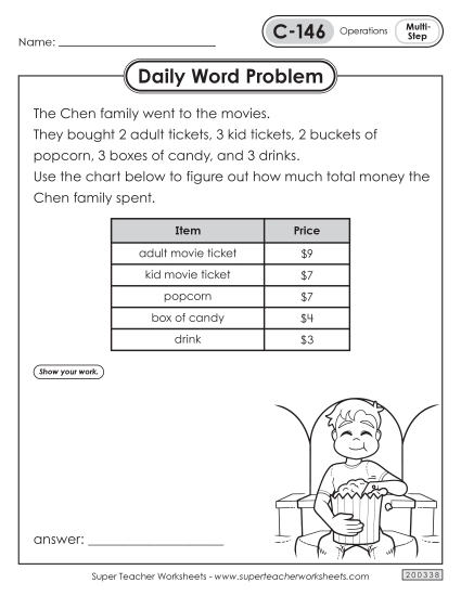 Daily Word Problems <br>C-146 through C-150