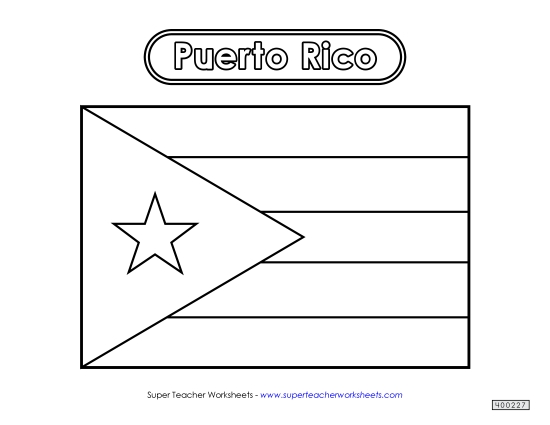 Puerto Rico Flag (Black & White)