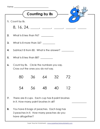 Questions: Counting by 8s