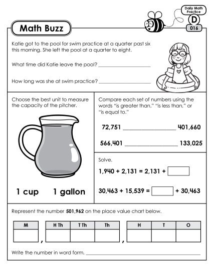 Math Buzz: Week 4<br>Worksheets 16 through 20