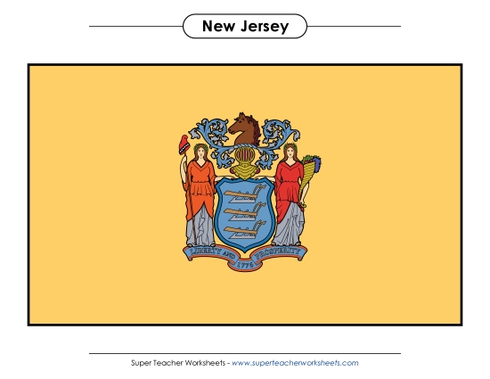 New Jersey State Flag (Full-Color Version)