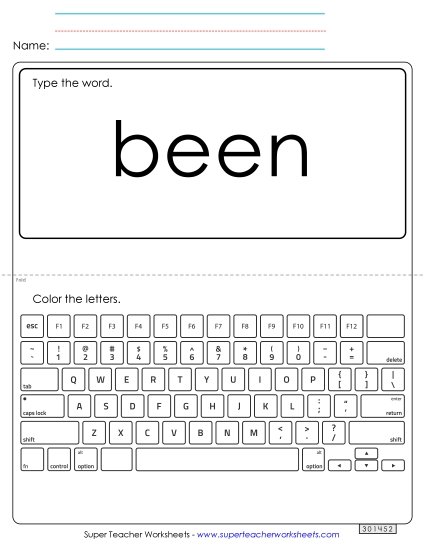 Type the Word: Been