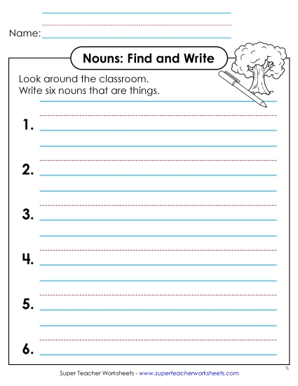 Nouns: Find and Write (Things)
