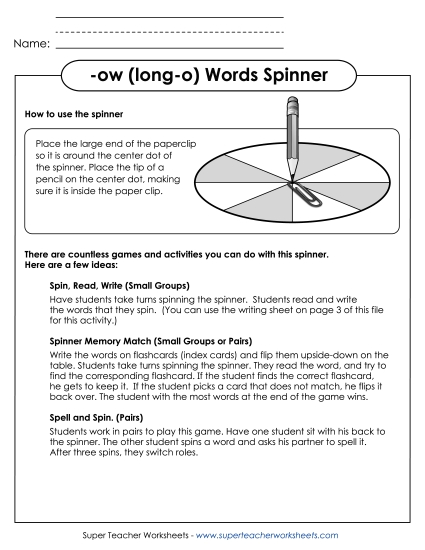 Word Spinner (-ow)