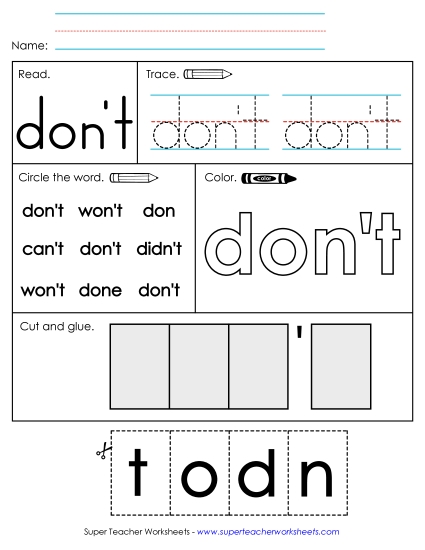 Worksheet 2: Don\'t