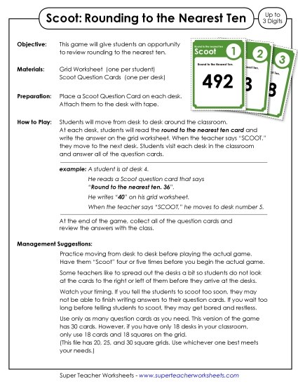 Rounding: Nearest 10<br>(2 and 3-Digit Numbers)
