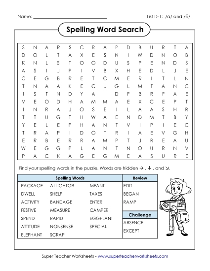 Word Search Puzzle (D-1)