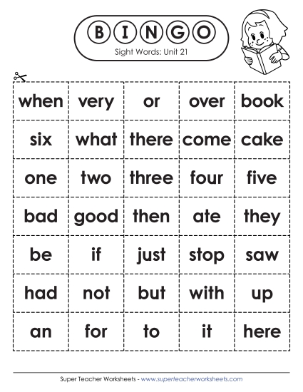 Sight Word Bingo (Unit 21)