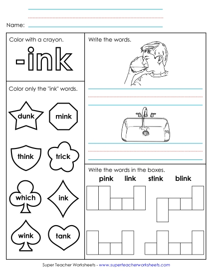 Worksheet 1 (-ink Words)