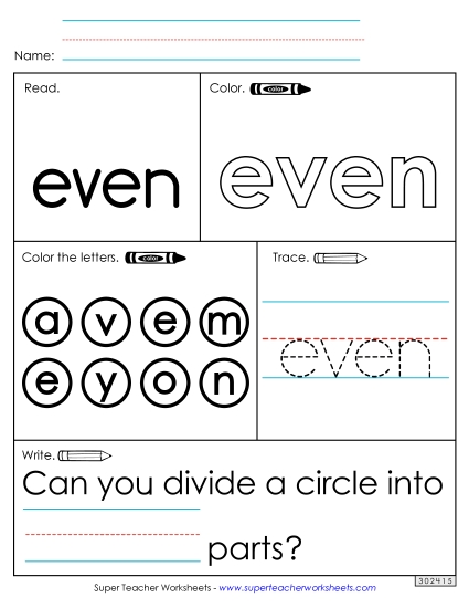 Worksheet 1: Even