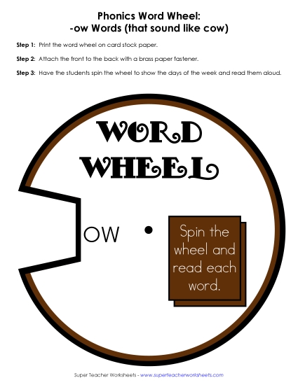 Word Wheel (-ow Words)