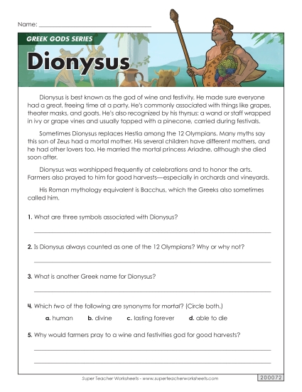 Greek Gods Series: Dionysus