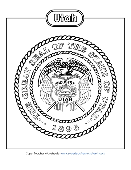 Utah State Seal (Black & White)