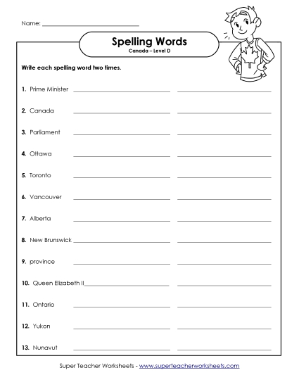 Write It Twice (D-Canada Words) 